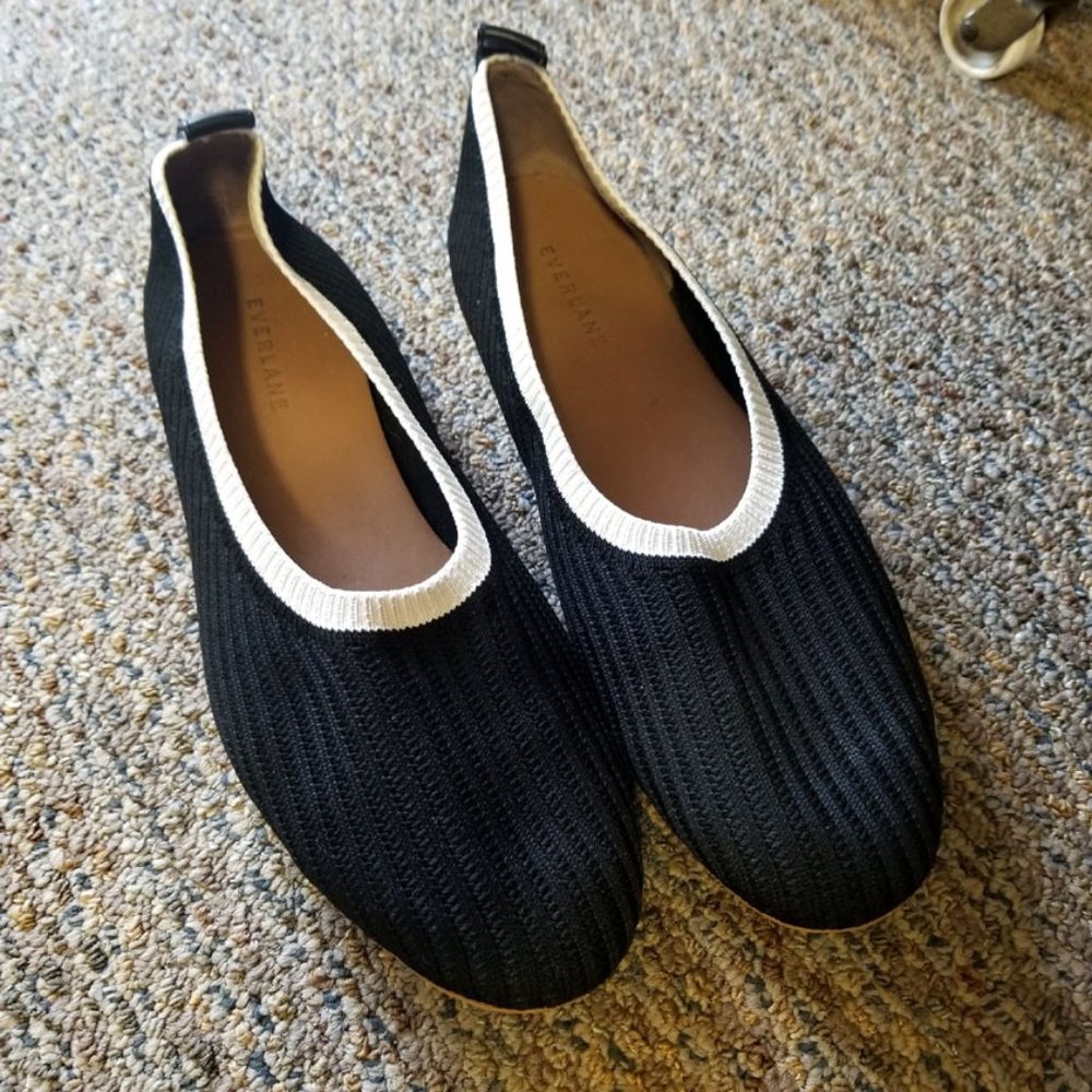 Everlane Weave/Leather Summer Flats Blk 9